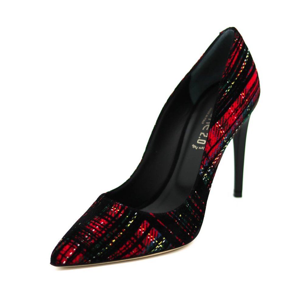 Tartan Plaid Leather Pumps Royal Stewart Heels